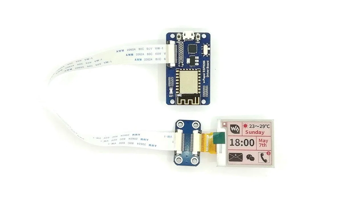 LORDWORLD LORDWORLD 1.54 Inch E-Ink Display Module 200x200 Three-Color with ESP8266 WiFi Driver Board development board — product photo