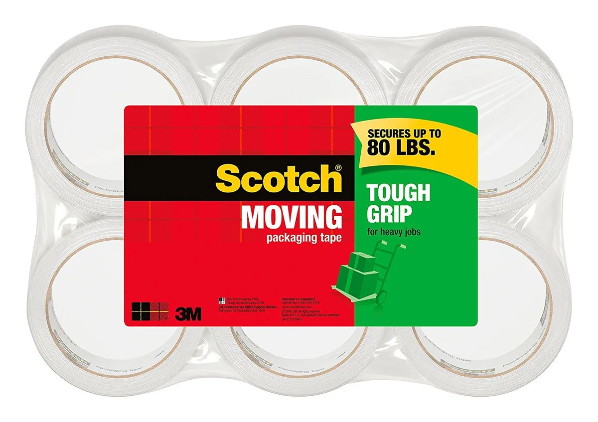 3M 3M Scotch Tough Grip Packaging Tape 3500406 Clear 1.88" x 43.70 yd 6 Pack — product photo
