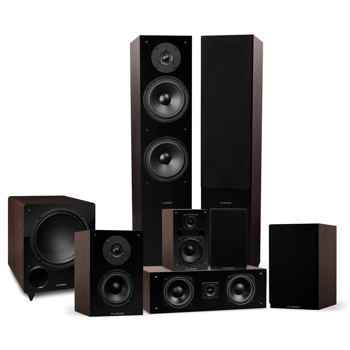 Fluance Fluance SX71WR 7.1 Home Theater Speaker System Walnut — product photo