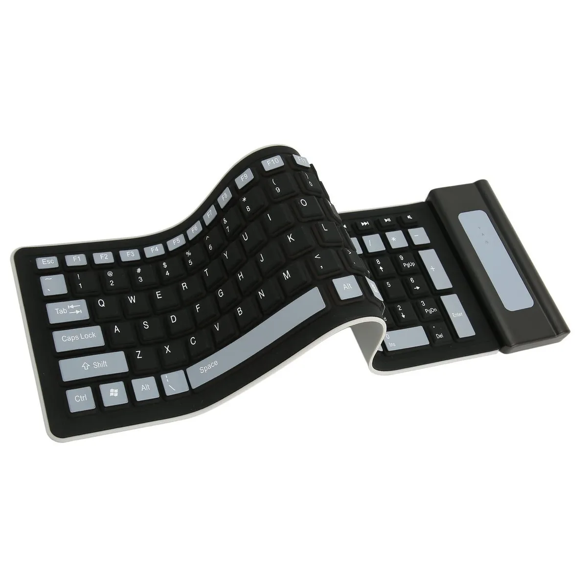 ARENTI ARENTI Foldable Silicone Keyboard 103 Keys Black 2 in 1 accessory — product photo