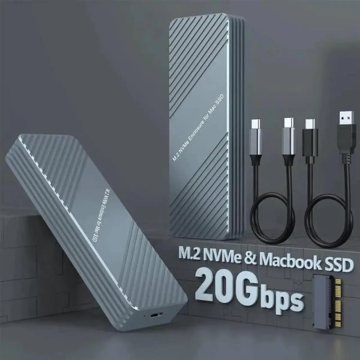 Vszerda Vszerda USB 3.2 MacBook SSD Enclosure 12+16 Pin with M.2 Adapter — product photo