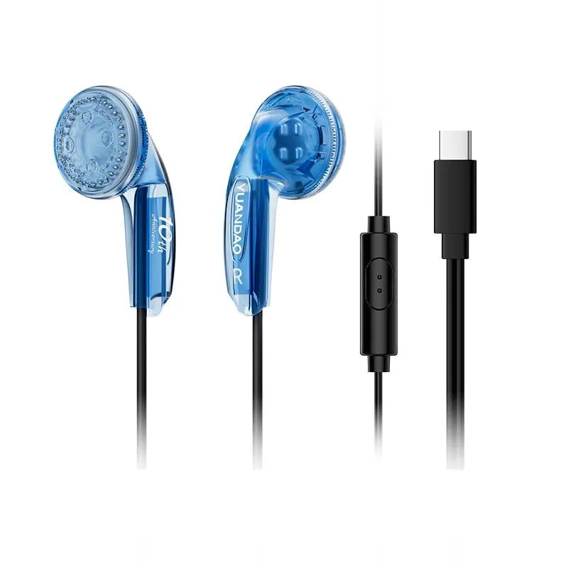 LORDWORLD LORDWORLD 10th Anniv Flat Earbuds 15.4mm DD Type-C Blue — product photo