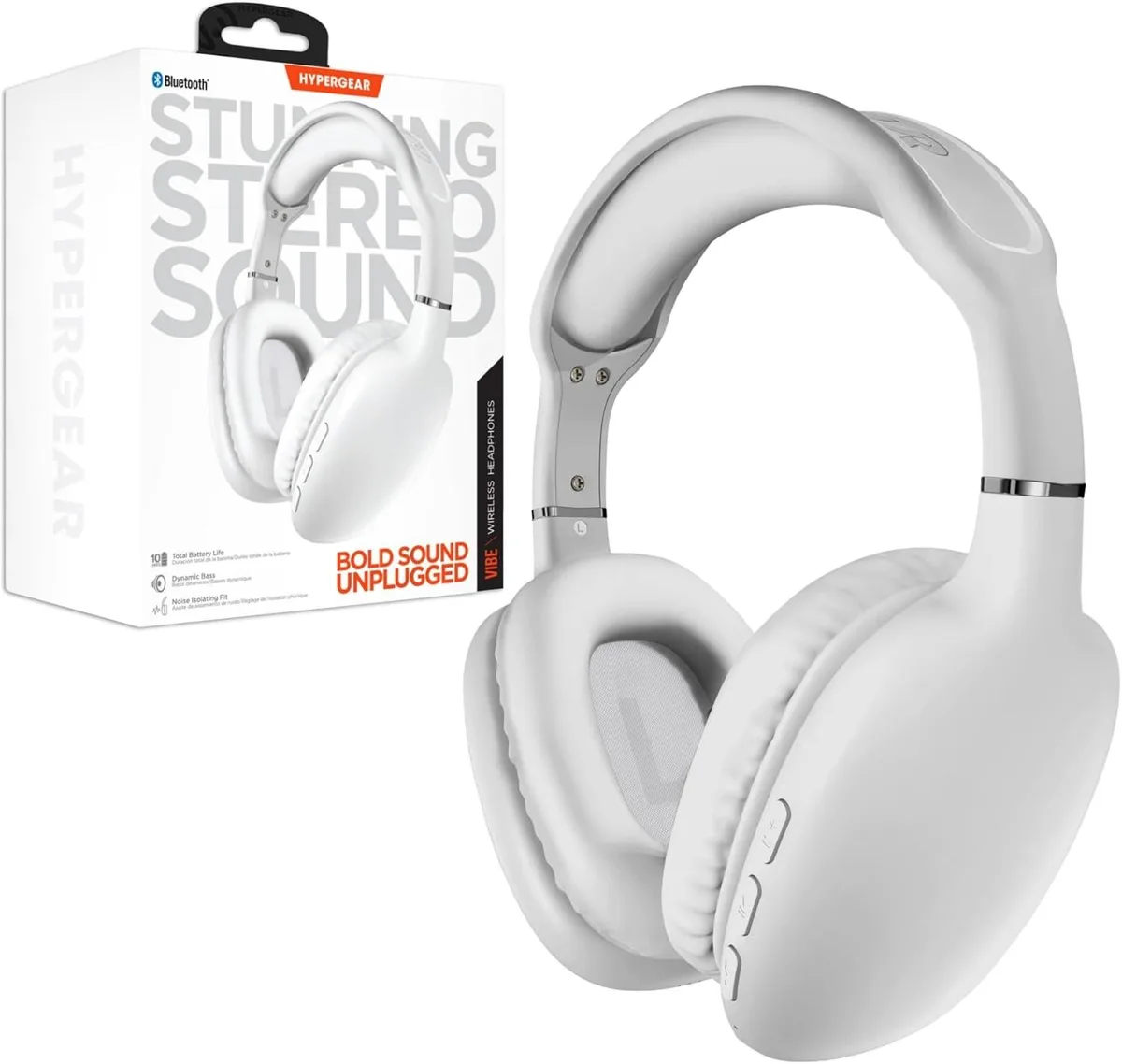 TUKO TUKO Vibe White Over-Ear Wireless Headphones 10h — product photo