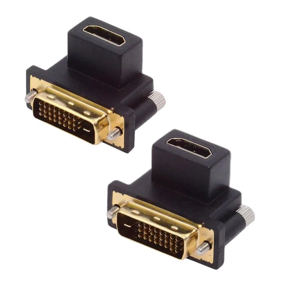 Fervit Fervit DVI Male to HDMI Female 4K Adapter 90 Degree Up Down 2pcs — product photo
