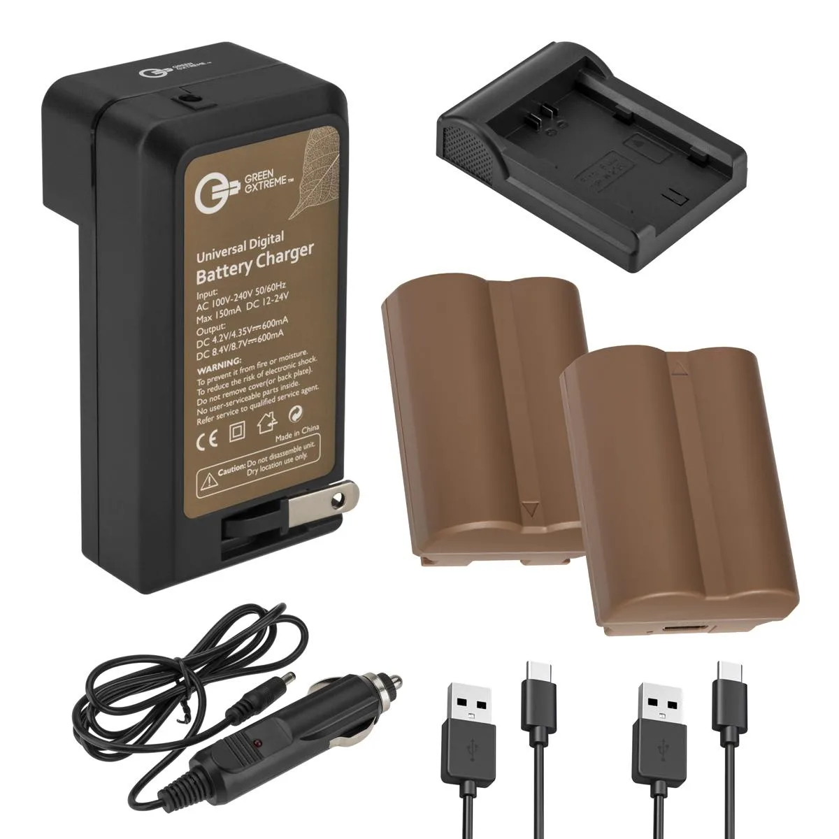 Green Extreme Battery Green Extreme NP-W235 2400mAh camera battery twin pack with charger — product photo