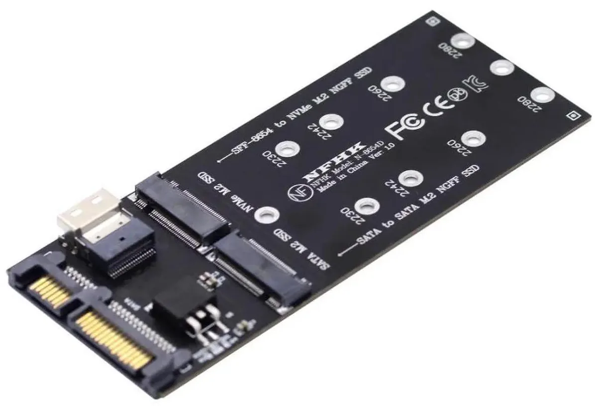 Vszerda Vszerda M.2 NVME PCIe 3.0 x4 to SFF-8654 &amp; SATA 2-in-1 Adapter — product photo