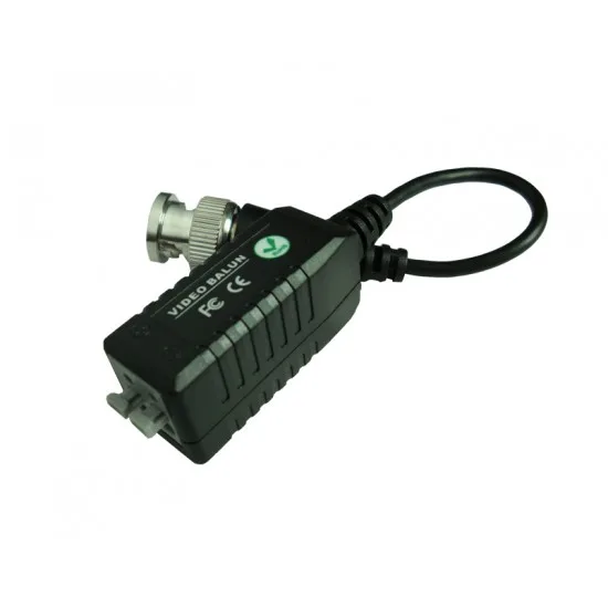 Small rectangular black balun with BNC and screw terminals