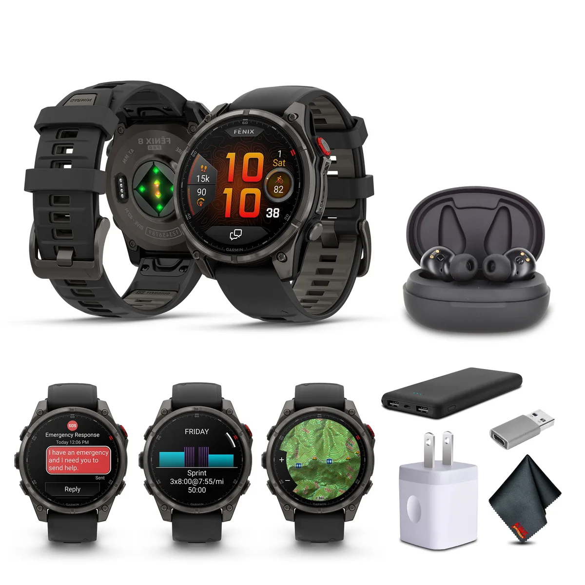 Garmin Garmin Fenix 8 Pro 47 mm AMOLED Sapphire Carbon Gray DLC Titanium wearable technology — product photo