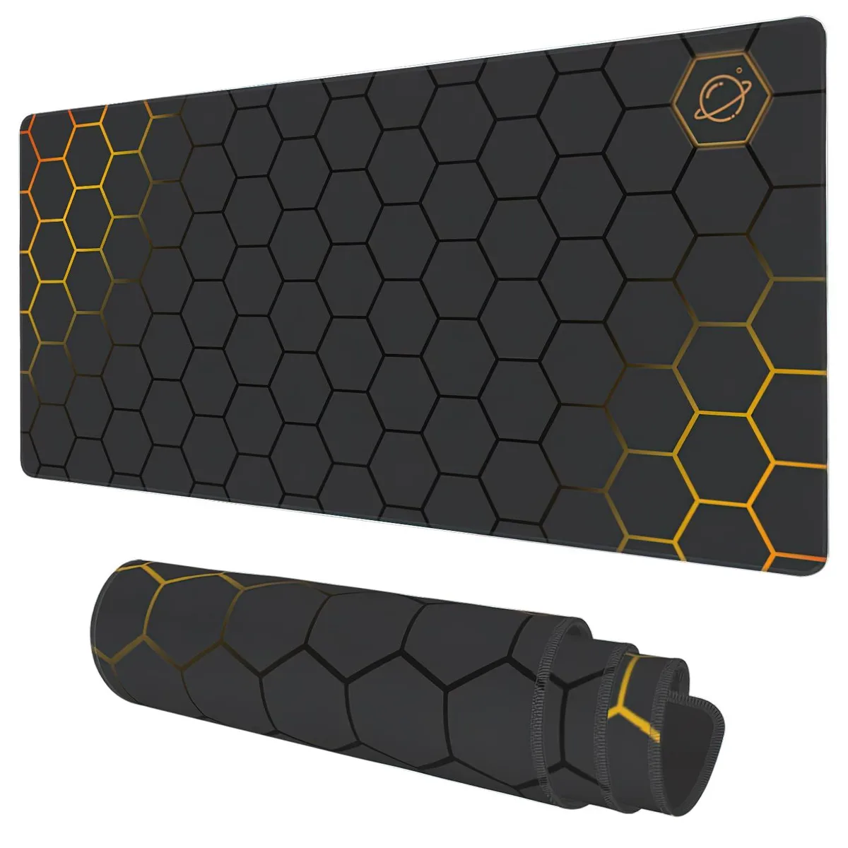 KEHIPI KEHIPI Desk Mat Black Gold Honeycomb 35.4"x15.7" Mouse Pad — product photo