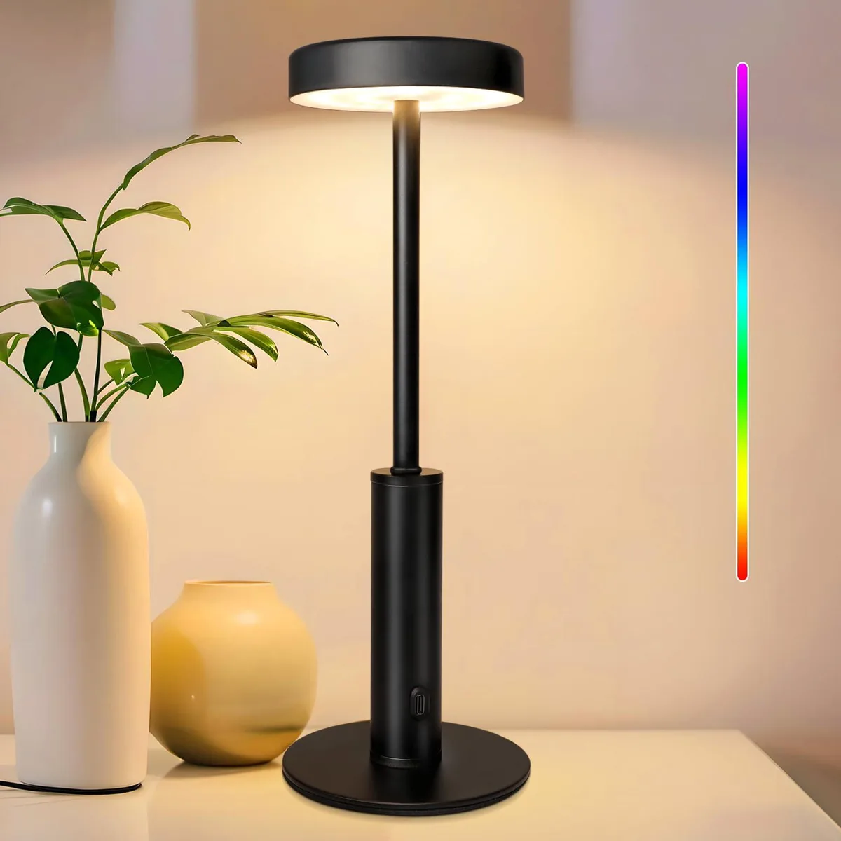 Wowag YX-240102 table lamp, 5000mAh, 3000/4500/6500K, RGB, touch, 1.5 lb — product photo