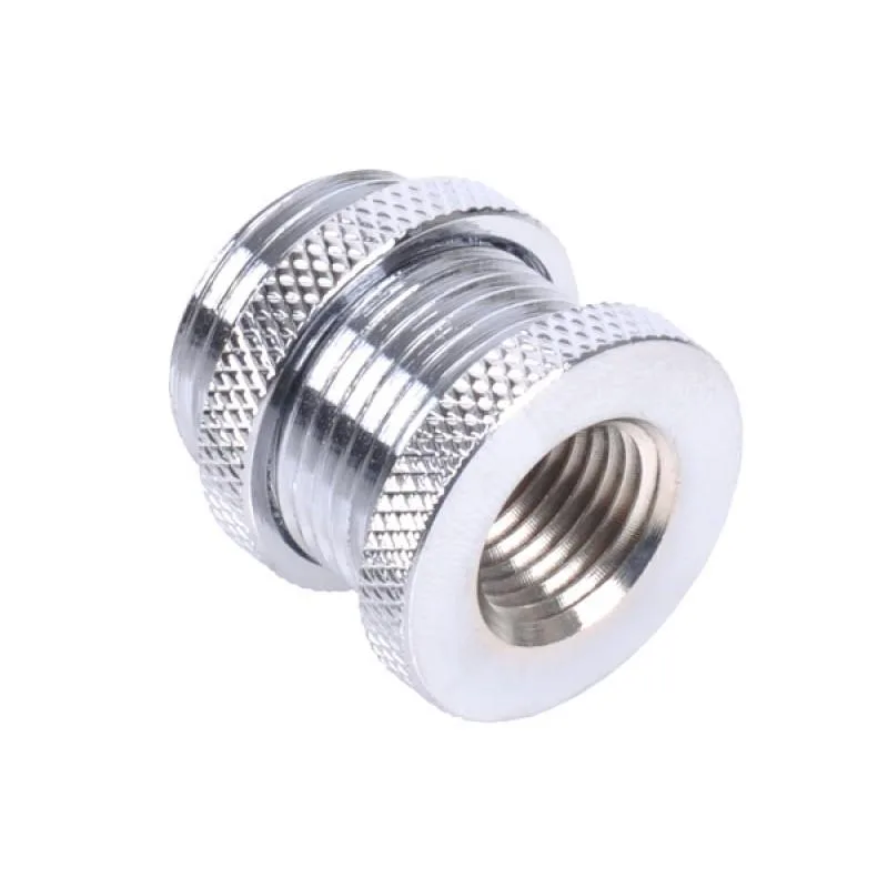 Chrome G1/4 bulkhead connector with threaded body and mounting nut