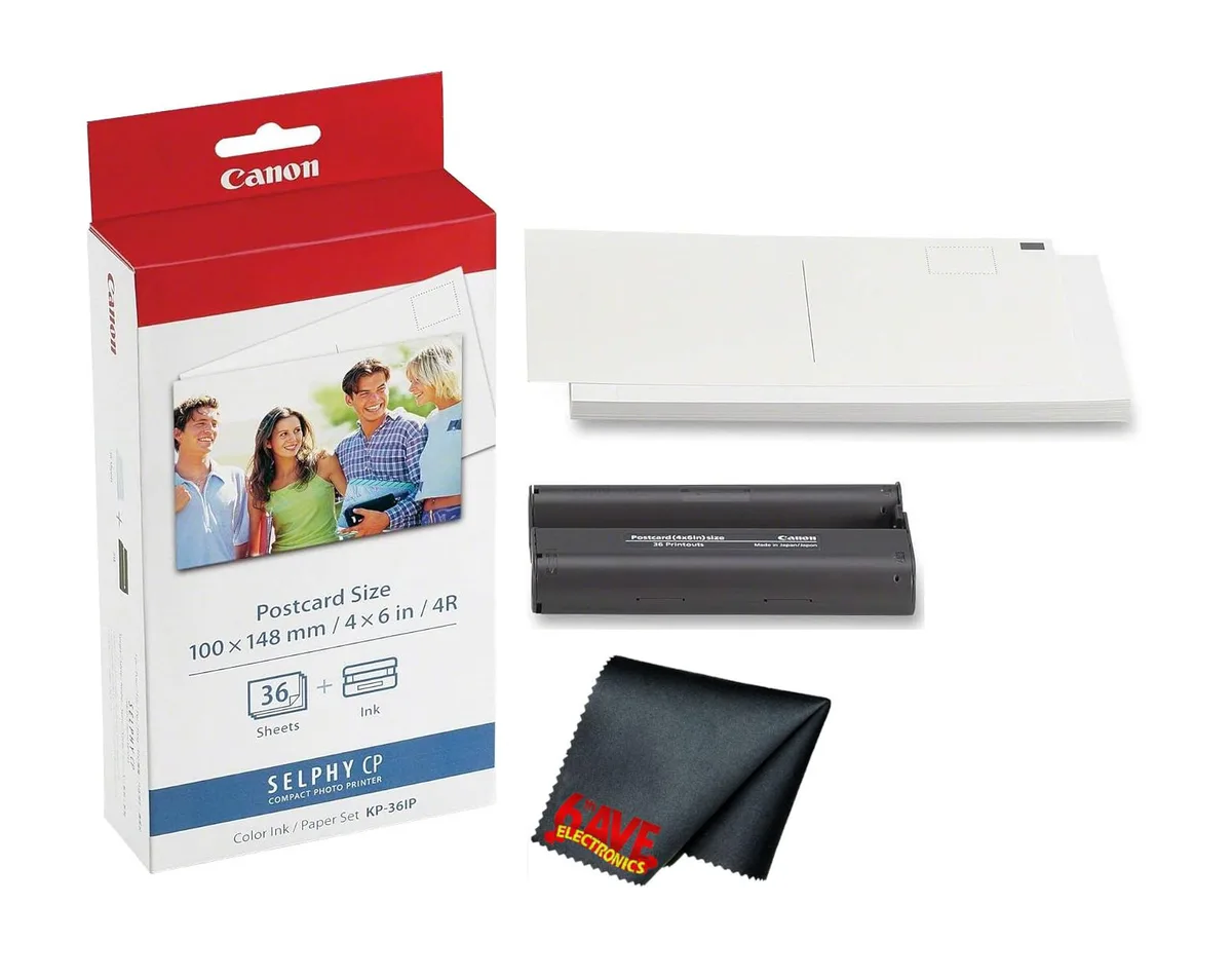 Canon Canon KP-36IP Ink &amp; Photo Paper Set 36 Sheets + Cloth — product photo