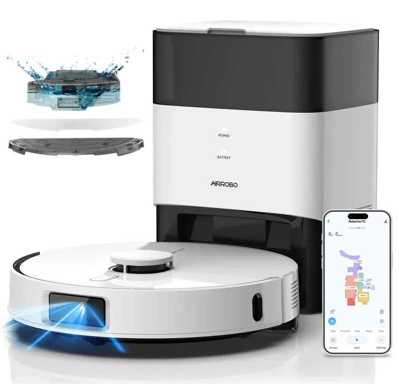 AIRROBO AIRROBO TBT50+ robotic vacuum 6000Pa 240min LiDAR auto-empty — product photo