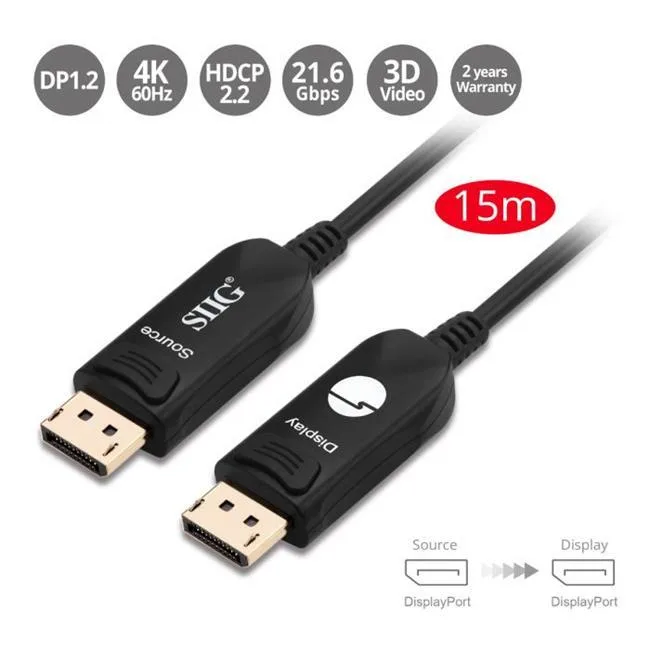SIIG, Inc SIIG, Inc CB-DP2311-S1 DisplayPort 1.2 Active Optical Cable 20 m 65.62 ft — product photo