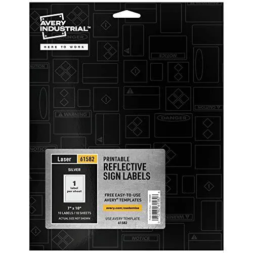Avery Avery 61582 Reflective Labels Silver 10 Pack — product photo