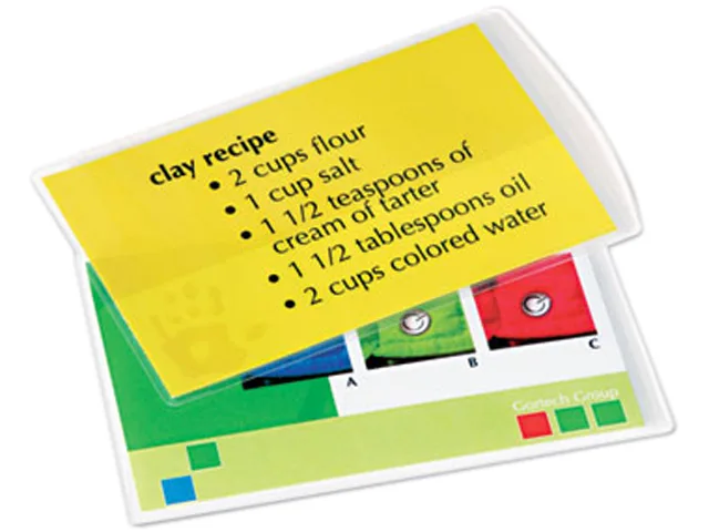 Clear laminating pouches in a pack of 100