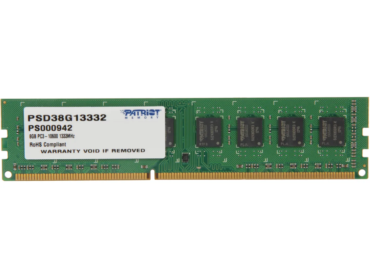 Patriot Memory Patriot Memory PSD38G13332 8GB DDR3 1333 desktop RAM — product photo