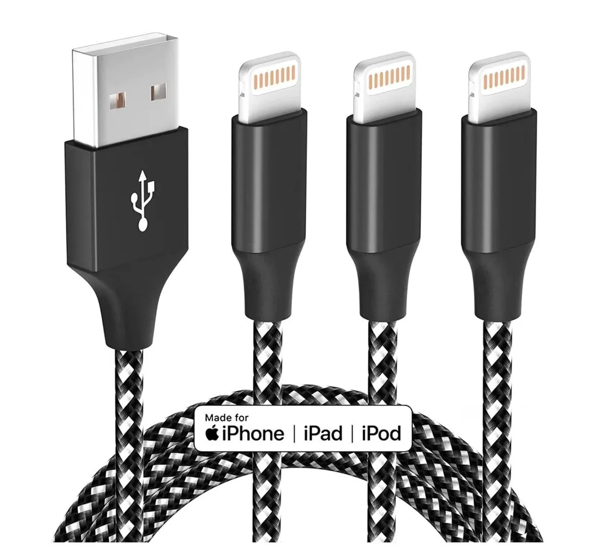  MenoSupp Cable-MSA-010 Lightning Cable 3 Pack 10 ft MFi Certified — product photo