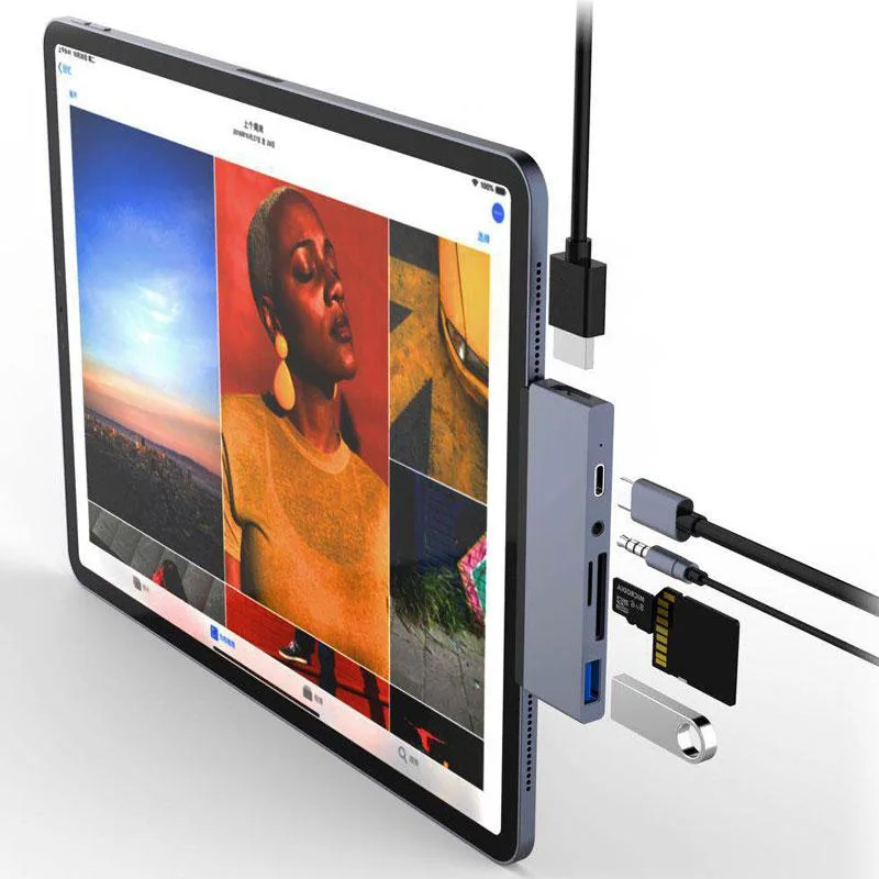 WRIARICH WRIARICH IPH601 6-in-1 USB-C hub Gray — product photo