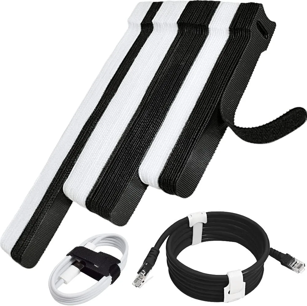Ennovor Ennovor 70pcs Reusable Cable Ties Black White 4 6 8 Inch — product photo