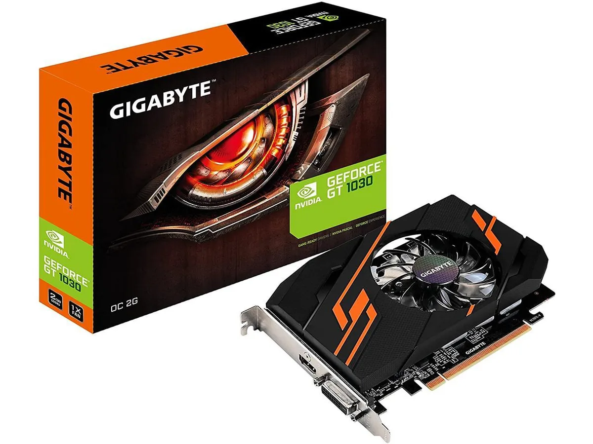 GIGABYTE GIGABYTE GeForce GT 1030 OC GV-N1030OC-2GI 2GB GDDR5 graphics card — product photo