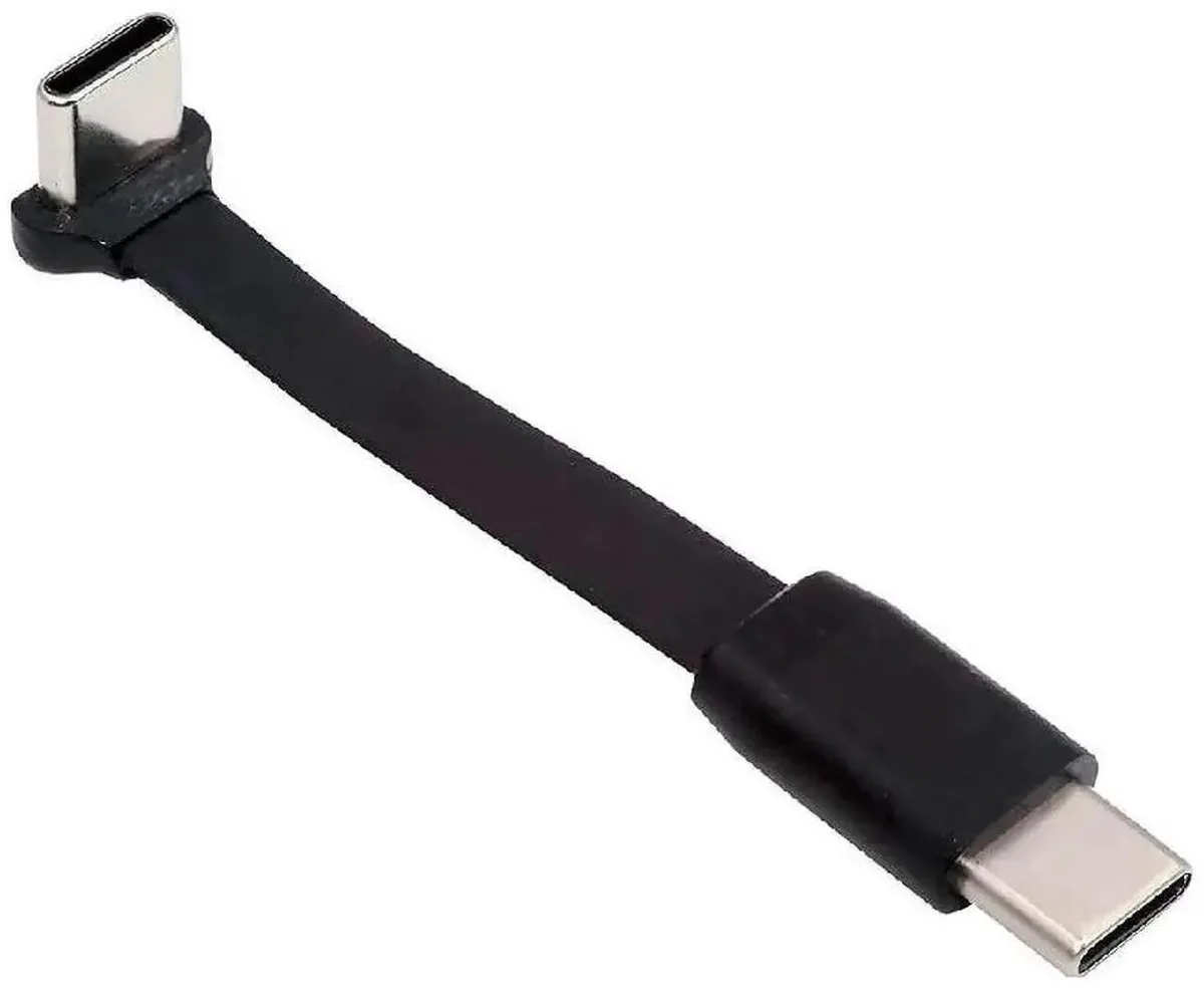 SMUGDESK SMUGDESK USB-C to USB-C 2.0 Flat Cable 6cm 90° Up/Down Angled 65W PD — product photo