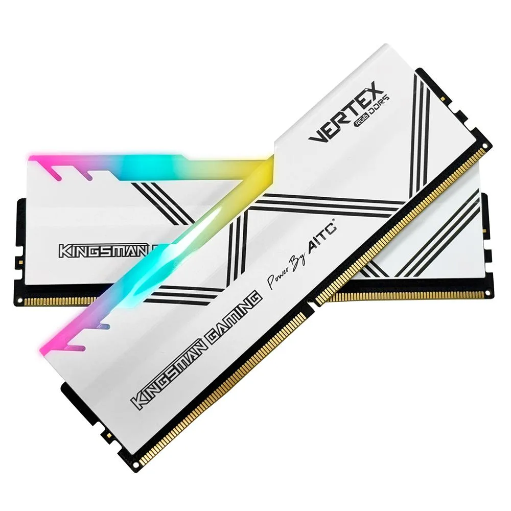KINGSMAN GAMING KINGSMAN GAMING VERTEX RGB DDR5 32GB (2x16GB) 6000 CL42 White desktop RAM — product photo
