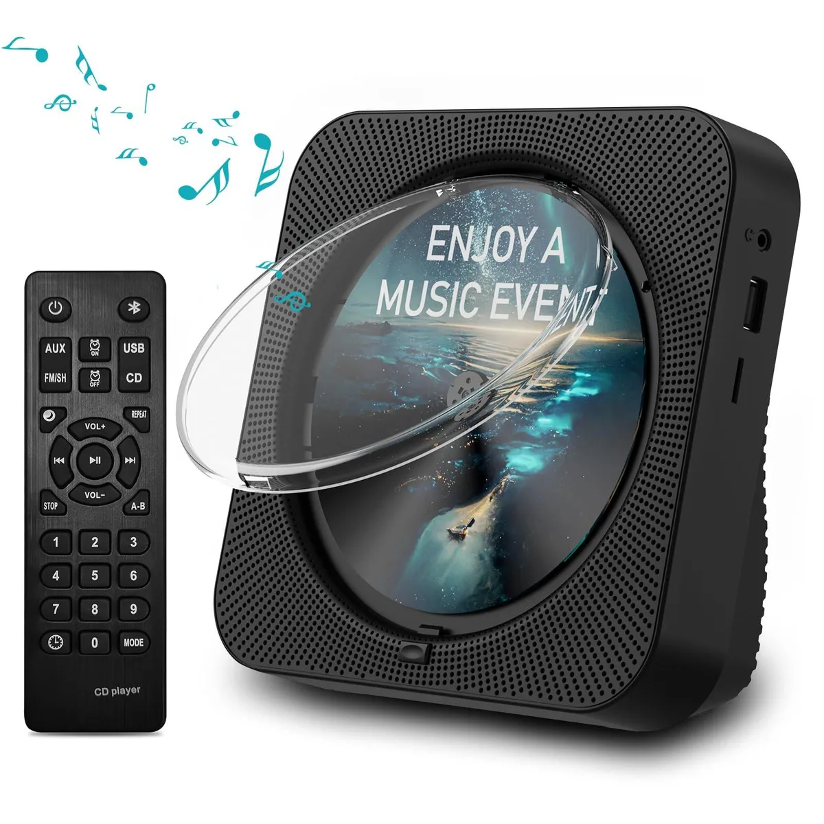  MICOCIOUS CD Player Bluetooth 5.1 Black 452g — product photo