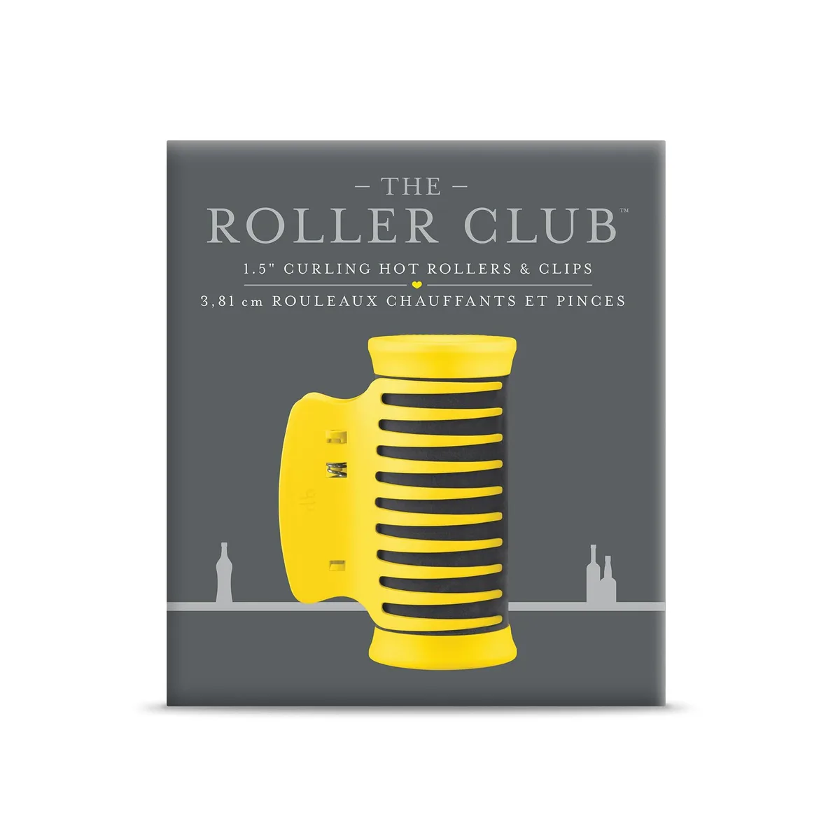 Two 1.5 inch hot rollers with creaseless clips in a compact box