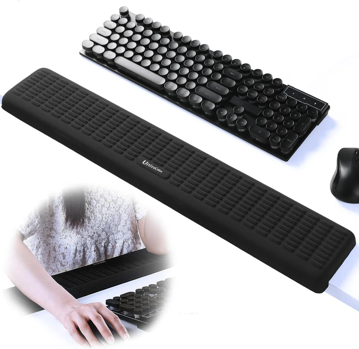 Kenuco Kenuco L-Shaped Wrist Rest 23.6×3.9×1.2 in Black — product photo