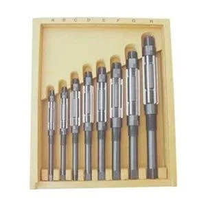 Black oxide high-speed steel adjustable hand reamer set, eight pieces in a case