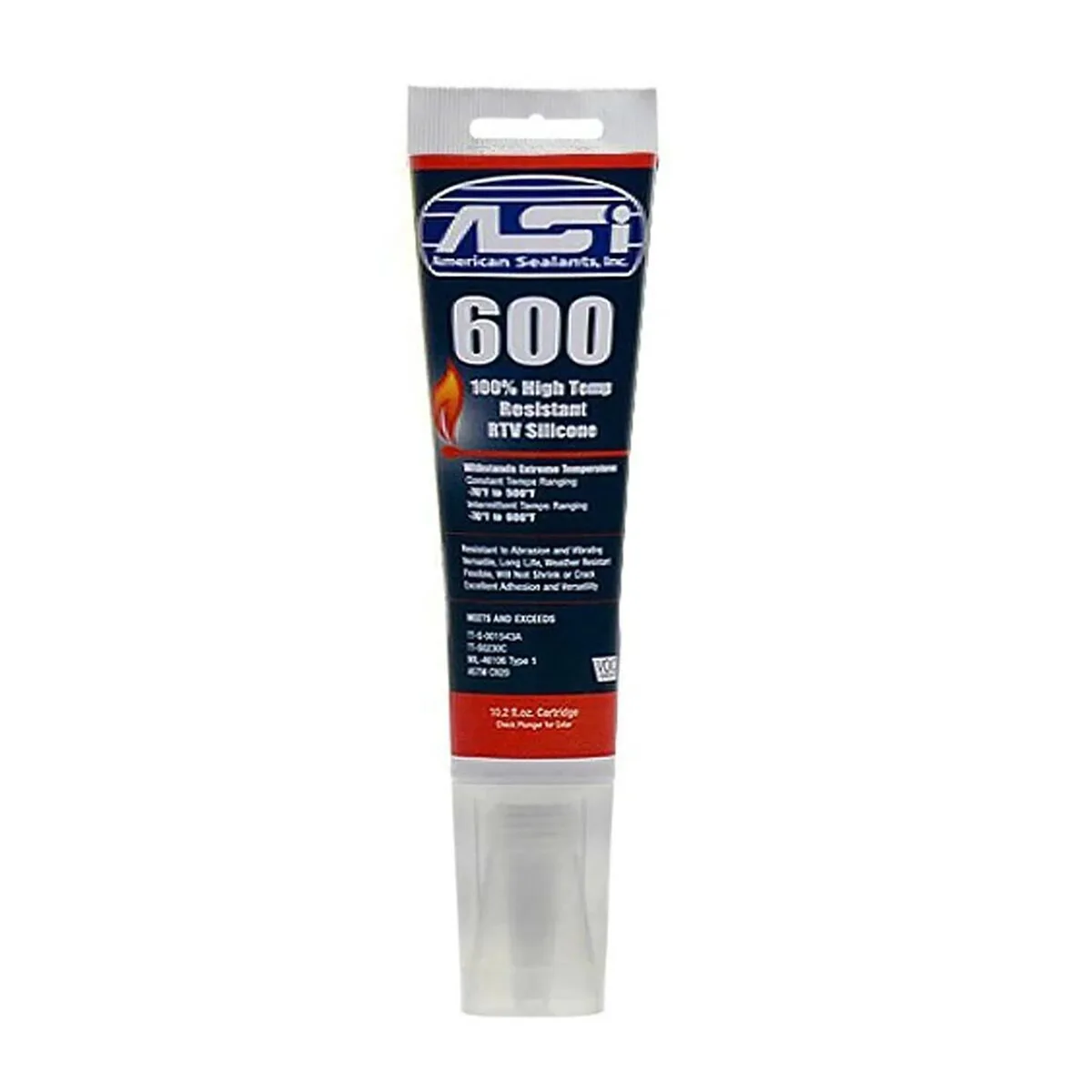 ASI ASI ASI600RTV High-Temperature RTV Silicone Adhesive 2.8 oz Red 600°F — product photo