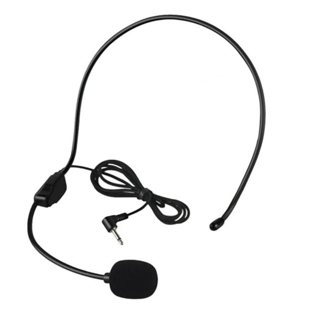 Black headset microphone with flexible boom and 105 cm cable