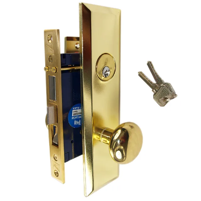 Gotham Gotham 9900LAK Polished Brass Left Hand Mortise Entry Lockset — product photo