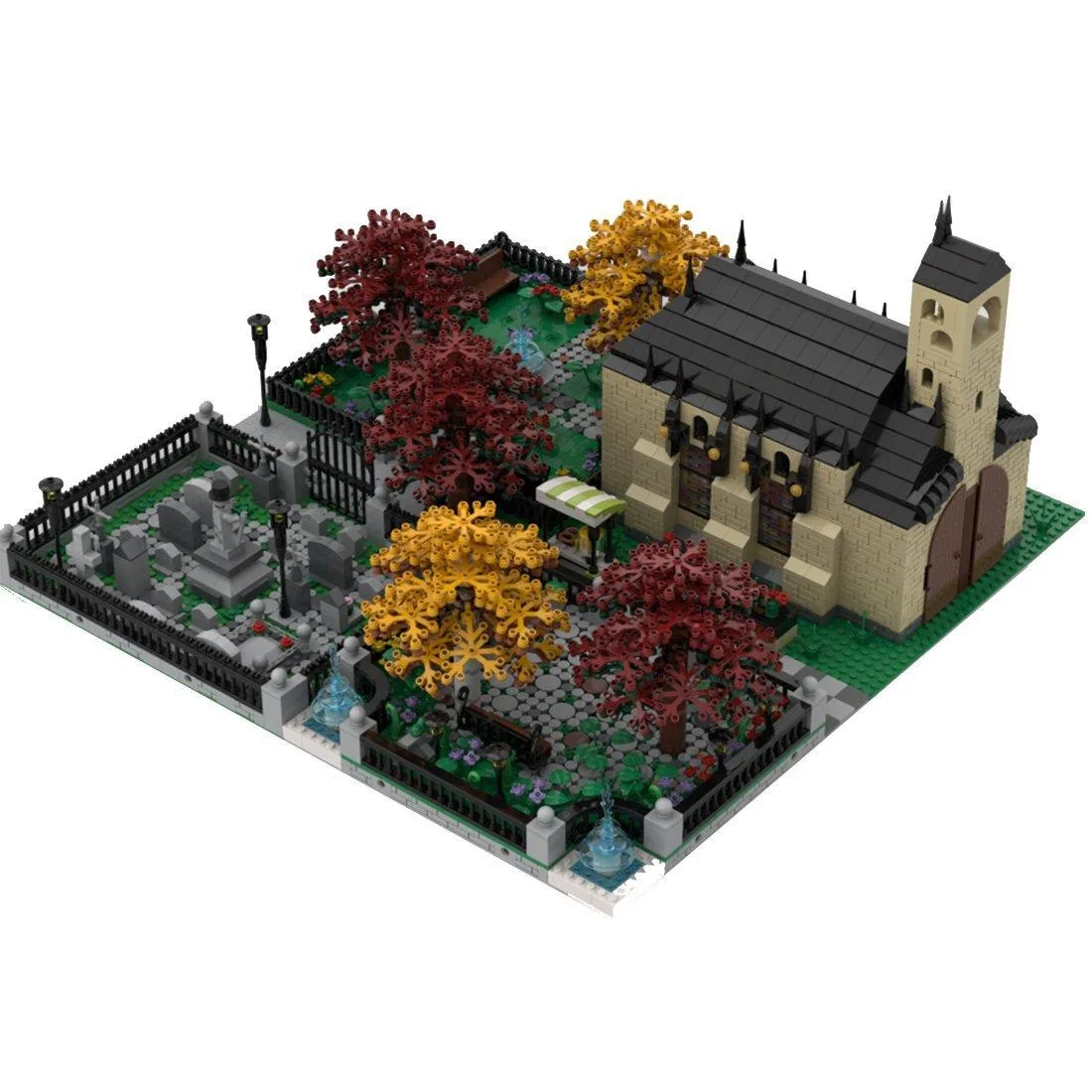 ZITIANYOUBUILD ZITIANYOUBUILD MOC-36498 Modular Church With Cemetery 5731Pcs — product photo
