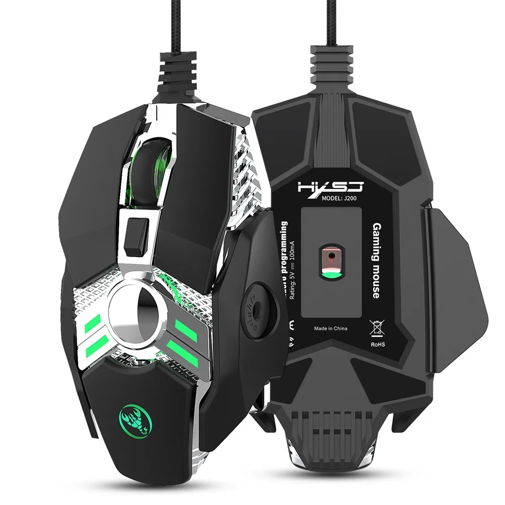 Hitoor Hitoor Wired Gaming Mouse 6400 DPI 7 Button RGB Black — product photo