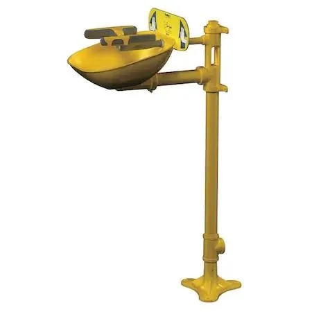Bradley Bradley S19214FW Plumbed Eyewash Floor Mount Yellow 41 1/2 in H 15 1/2 in W traffic safety equipment — product photo