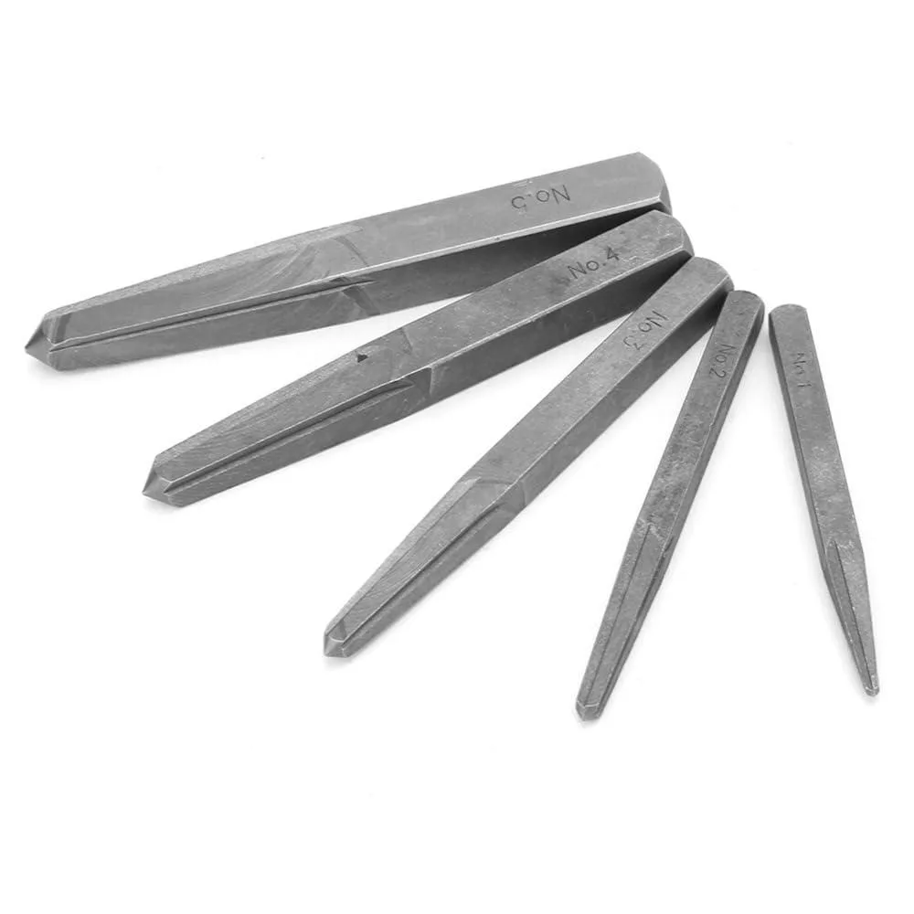 5pc Straight Fluted Screw Extractor Set Carbon Steel — product photo