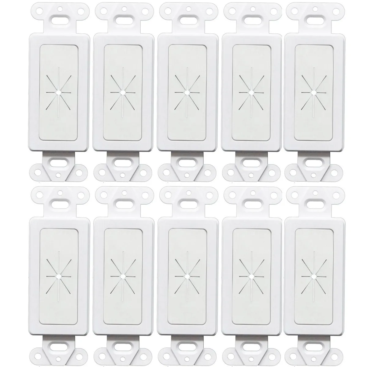 Logico Logico Decora Wall Plate 1-Gang Flexible Rubber Opening White 10 pack — product photo
