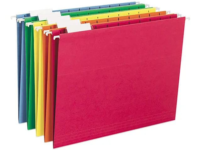 Smead Smead 64059 Hanging File Folders, 1/5 Tab, 11 Pt, Letter, Assorted, 25/Box — product photo