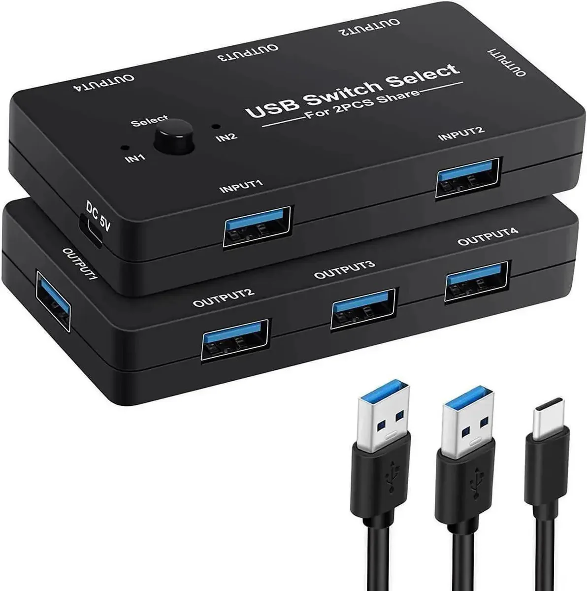 Vszerda Vszerda 2-Port 4-Device USB 2.0 KVM Switch One-Button — product photo
