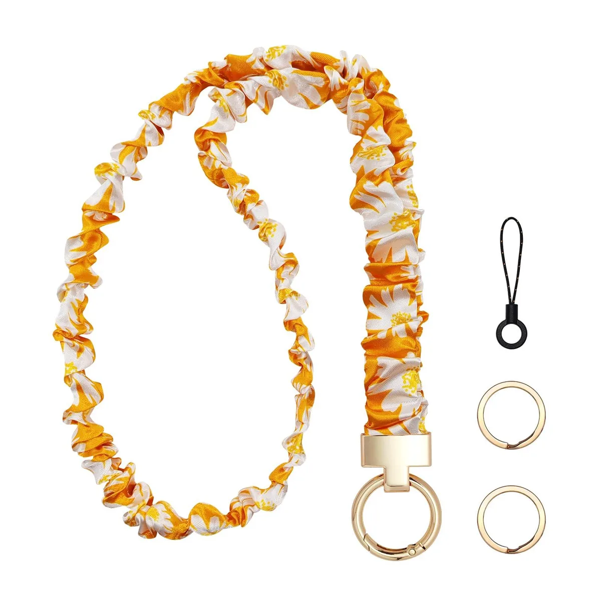 DAECHAO Scrunchie Lanyard Yellow Daisies 17.5"-30 — product photo