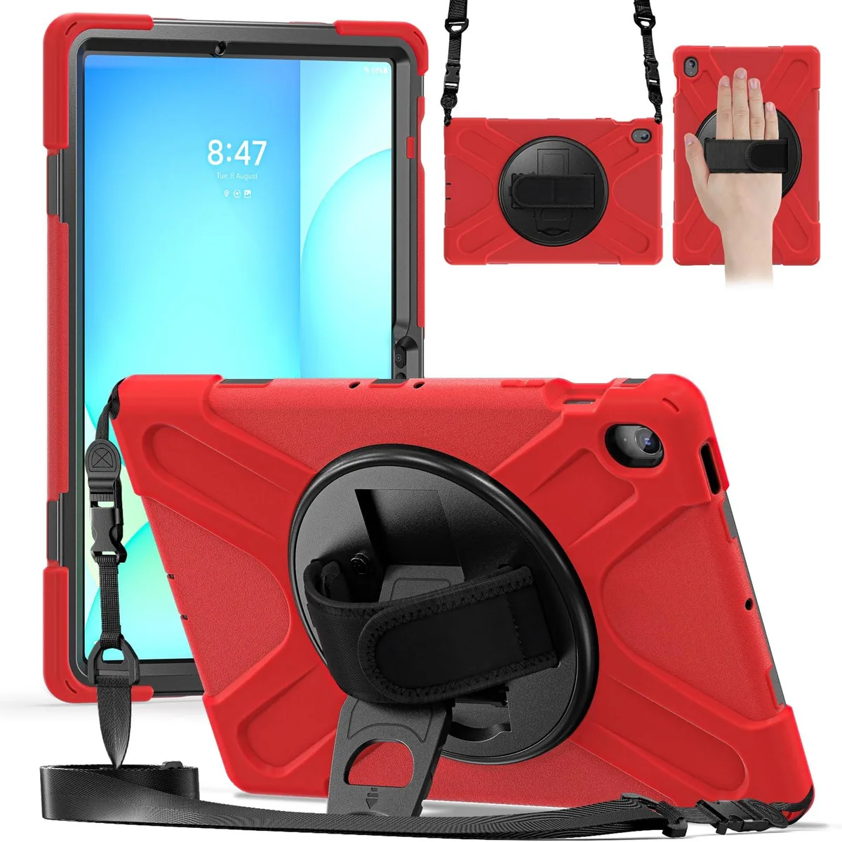 Timoom Timoom SM-X620 13.1" Shockproof Case with 360° Stand &amp; Strap, Red — product photo