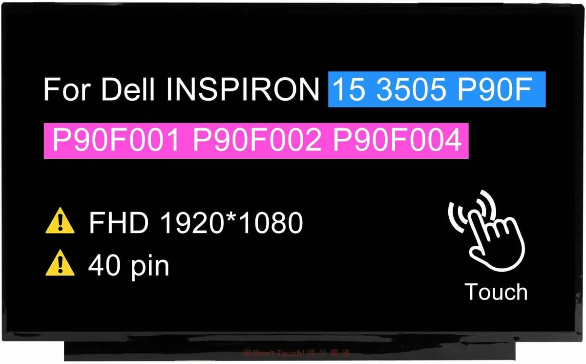 NUOLAISUN NUOLAISUN 15.6" LCD Touch Screen B156HAK02.3 LP156WFD-SPK1 Dell Inspiron 3505 FHD 1920x1080 40-pin 60Hz — product photo