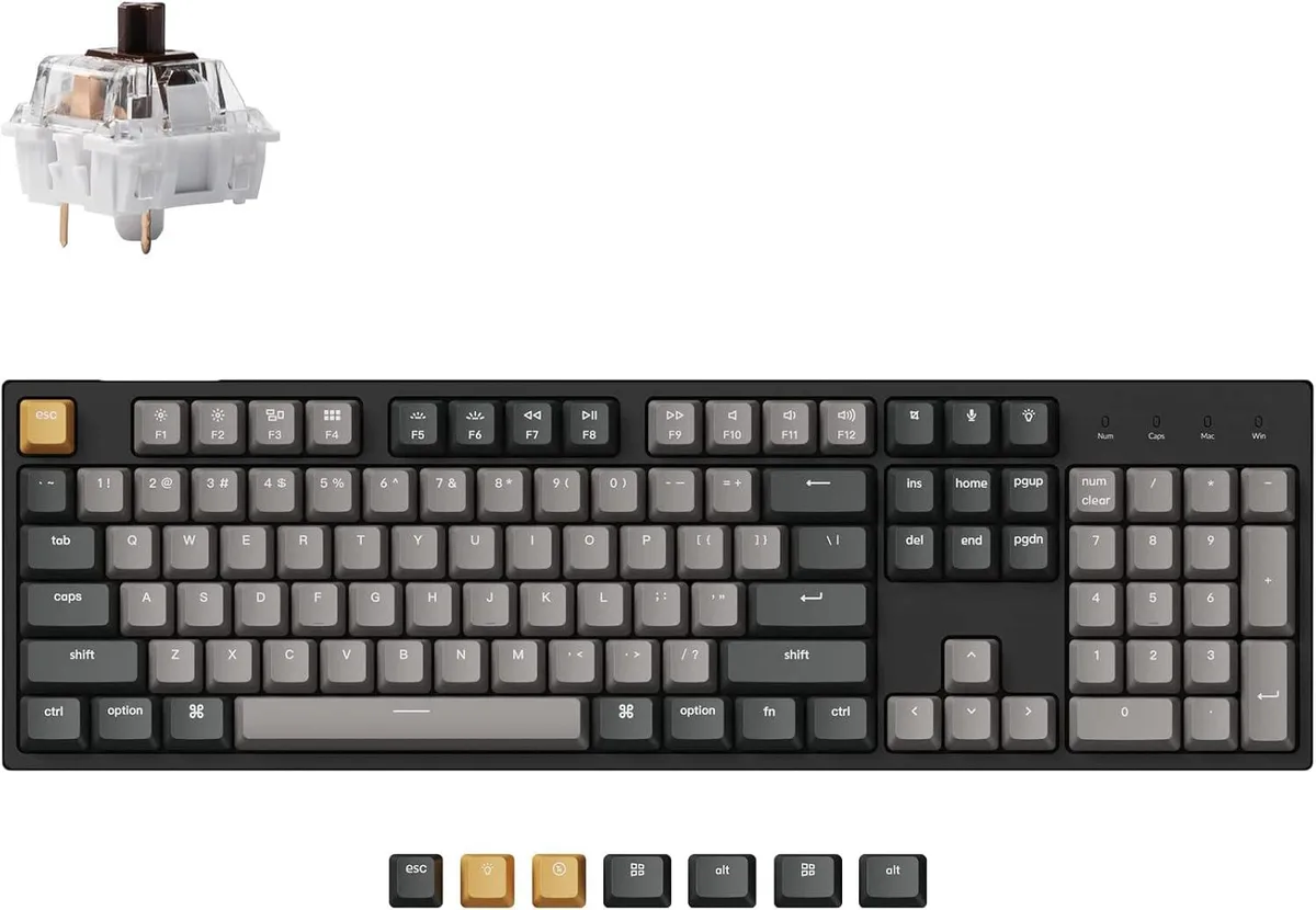 TUKO TUKO Gaming Keyboard Full Size QMK VIA Hot-Swappable Brown Switch PBT Keycaps 1000 Hz — product photo