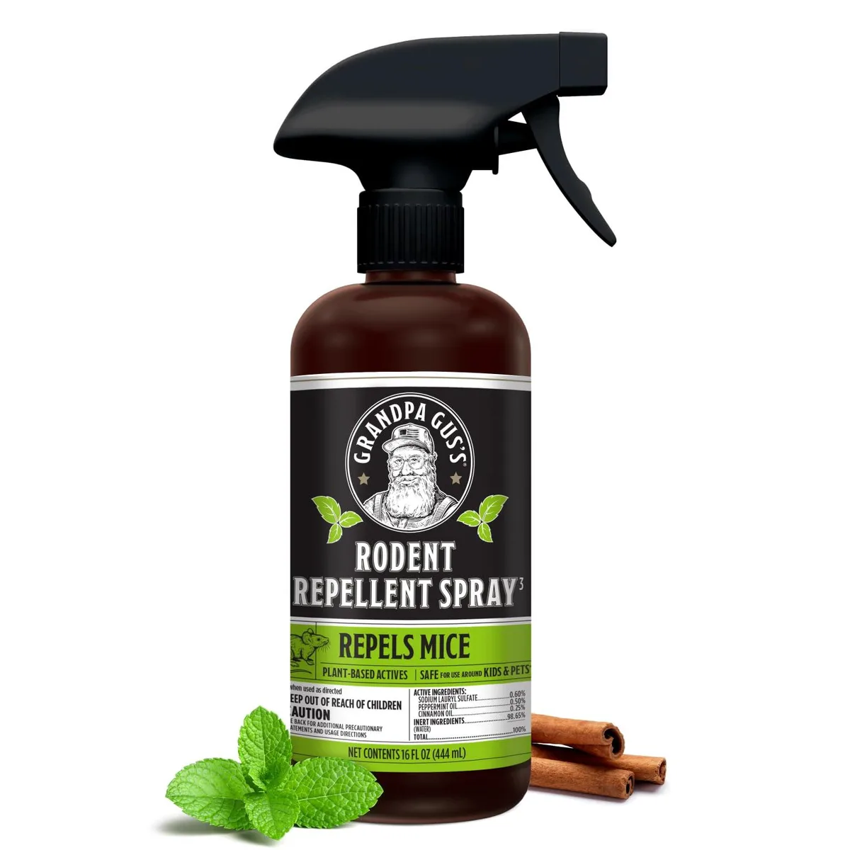 16 oz spray bottle with trigger, clear liquid visible