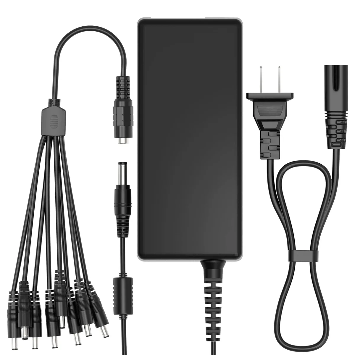  Dell 8595759004 12V 5A 60W power adapter with 8-way splitter — product photo