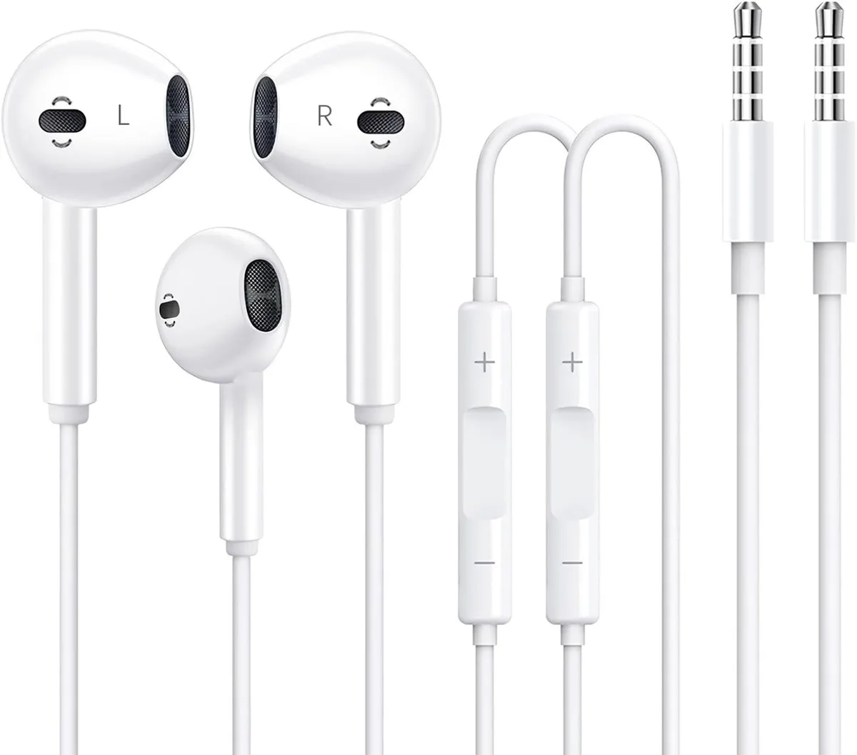 MAONO MAONO 2 Pack Wired Earbuds White 3.5mm — product photo