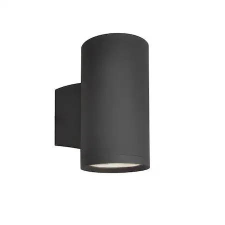 Architectural Bronze outdoor wall light, cylindrical form, sealed lens, single bulb socket