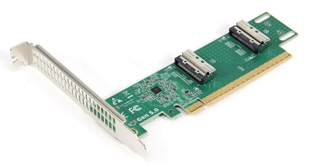 SMUGDESK SMUGDESK PCIe 5.0 x16 to Dual MCIO 8i SFF-TA-1016 74Pin Female Adapter — product photo